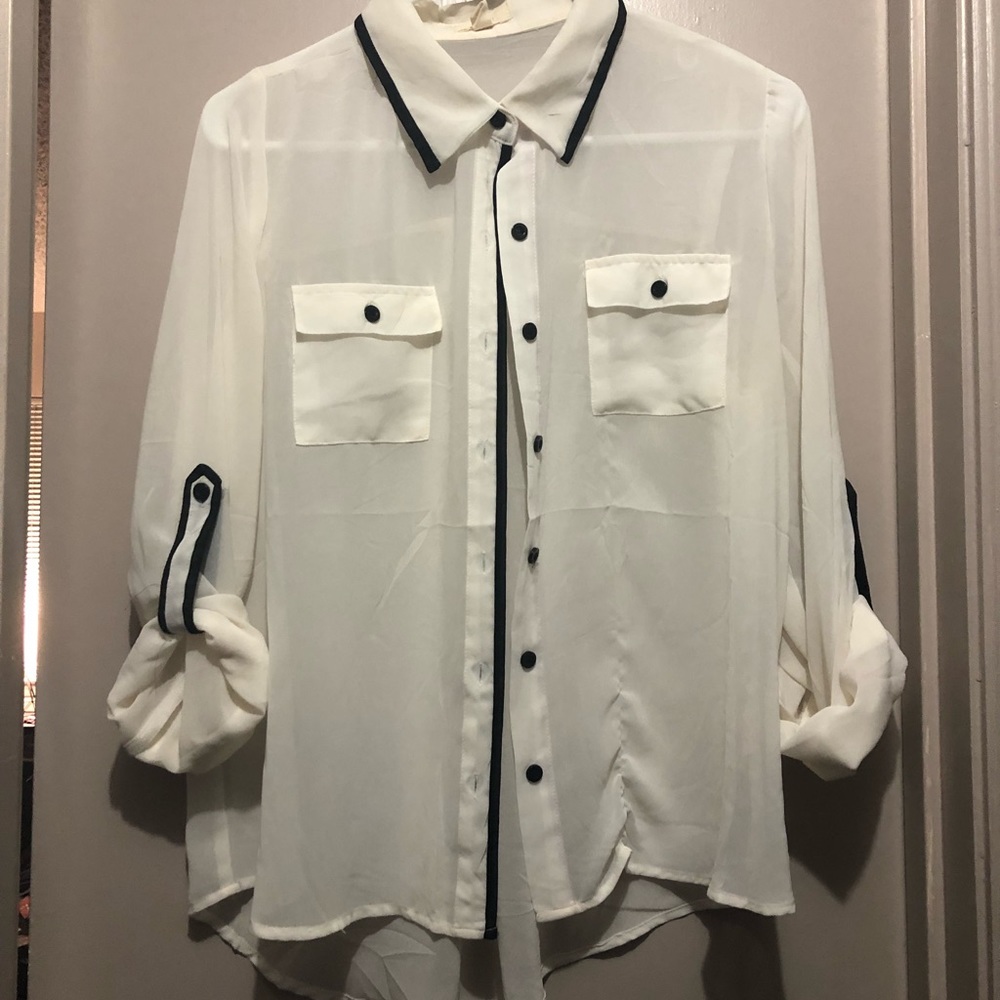 Sheer Tuxedo Blouse